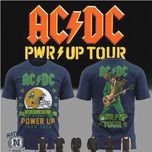 AC DC Power Up Tour 2026 Notre Dame Leprechaun Guitarist Concert T Shirt