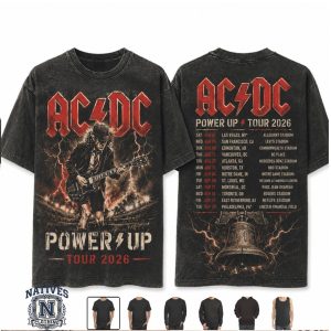 AC DC Power Up Tour 2026 Rock Band Vintage T Shirt