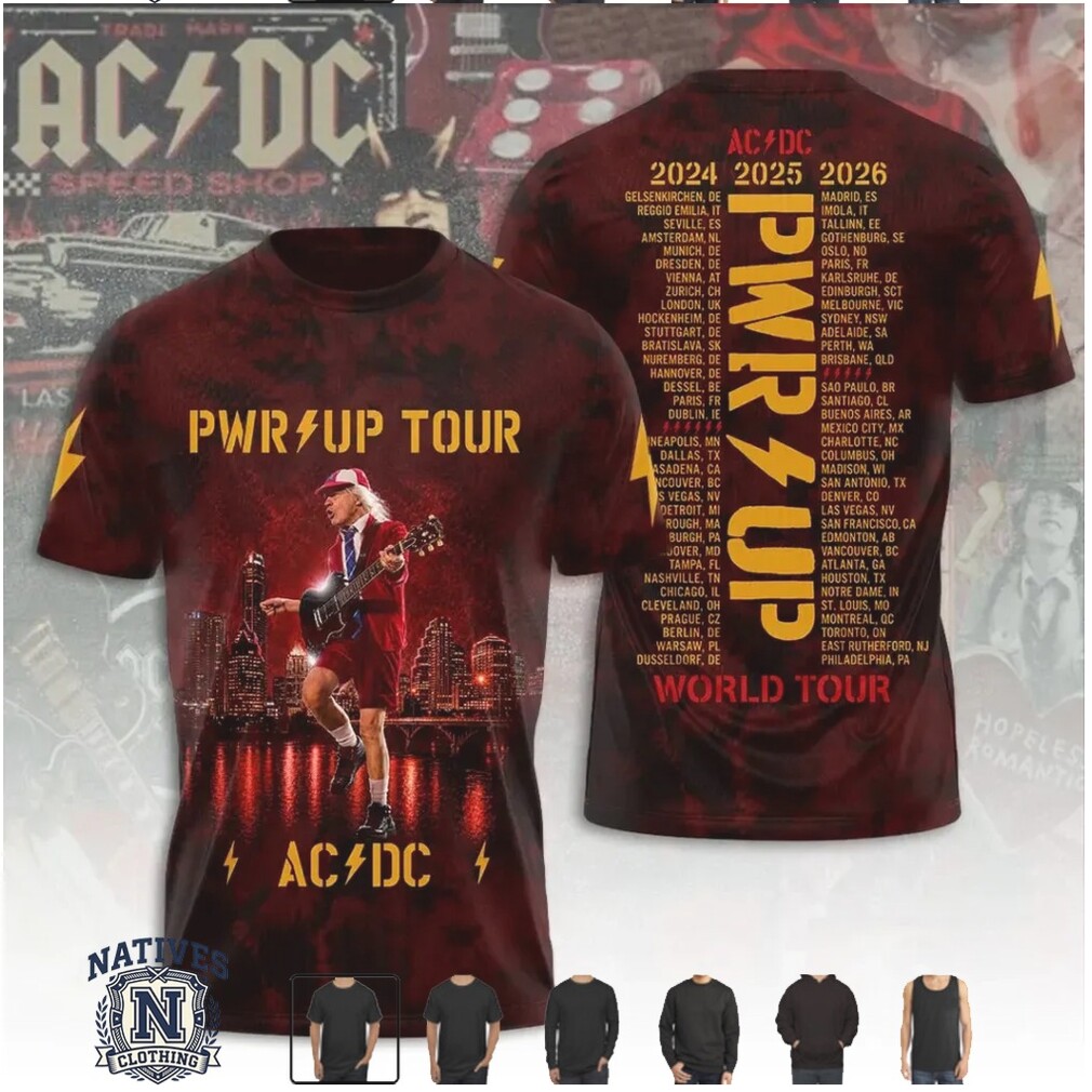AC DC Power Up Tour World Tour Rock Band T Shirt AC DC Power Up Tour World Tour Rock Band T Shirt