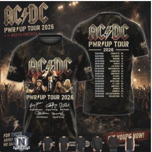 AC DC Pwr Up Tour North America Rock Band T Shirt