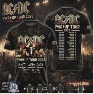 AC DC Pwr Up Tour North America Rock Band T Shirt