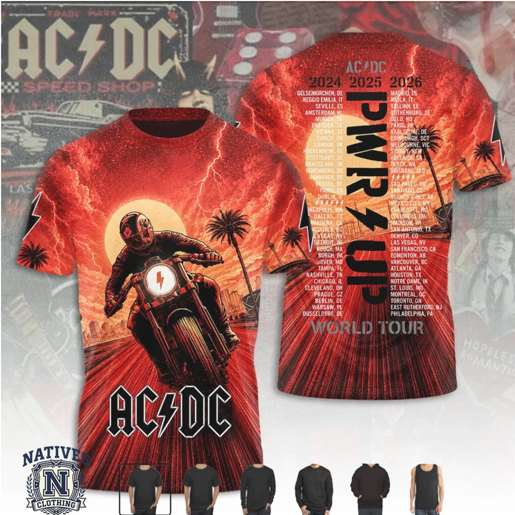 AC DC Pwr Up World Tour Rock Band T Shirt AC DC Pwr Up World Tour Rock Band T Shirt