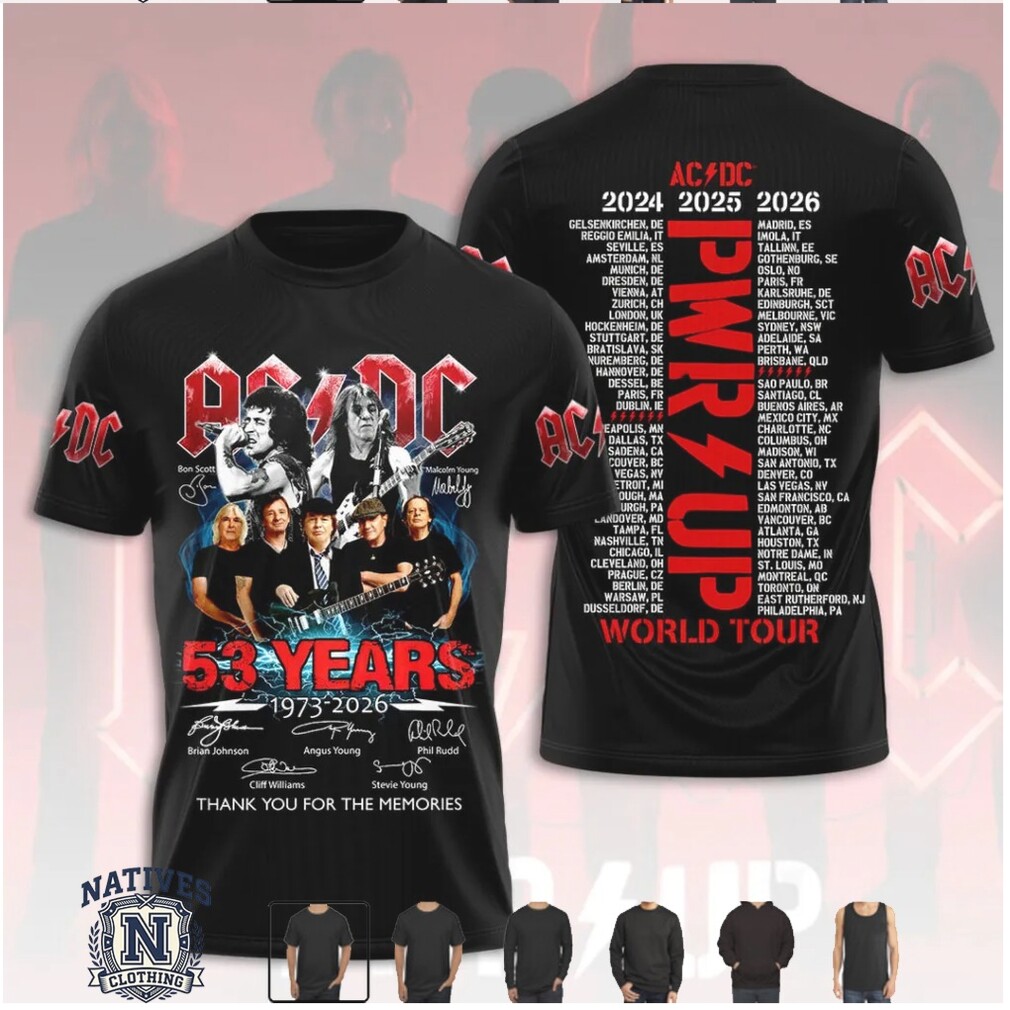 ACDC 53 Years 1973 2026 Thank You For The Memories Unisex T Shirt ACDC 53 Years 1973 2026 Thank You For The Memories Unisex T Shirt