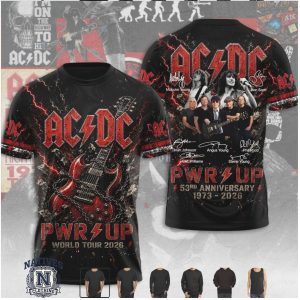 ACDC 53rd Anniversary Pwr Up 1973 2026 Band Tribute T Shirt