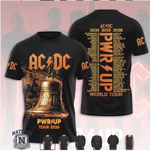 ACDC Hells Bell Pwr Up World Tour 2026 Graphic T Shirt