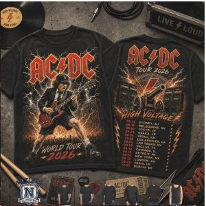 ACDC High Voltage Rock And Roll World Tour 2026 Vintage T Shirt