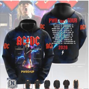 ACDC Pwr Up 2026 World Tour Angus Young Guitar T Shirt