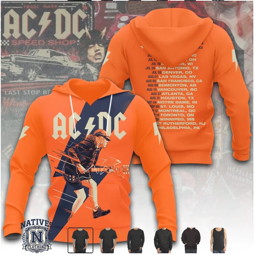 ACDC Pwr Up North America Tour 2026 Angus Young Graphic T Shirt ACDC Pwr Up North America Tour 2026 Angus Young Graphic T Shirt