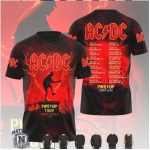 ACDC Pwr Up North America Tour 2026 Guitarist Rock Music T Shirt