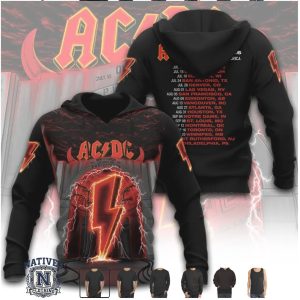 ACDC Pwr Up North America Tour 2026 Lightning Bolt Stadium T Shirt