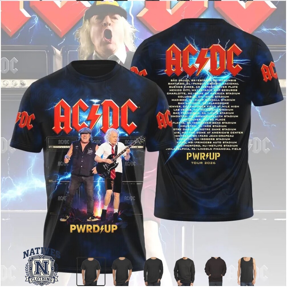 ACDC Pwr Up Tour 2026 Band Members Live Concert T Shirt ACDC Pwr Up Tour 2026 Band Members Live Concert T Shirt