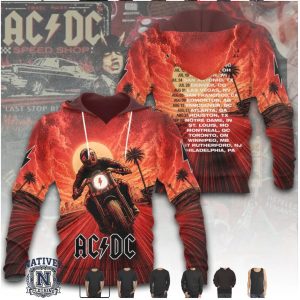 ACDC Pwr Up Tour 2026 Biker Graphic North America Concert Hoodie