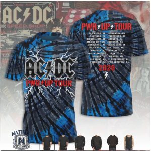 ACDC Pwr Up Tour 2026 Lightning Tie Dye Concert Hoodie