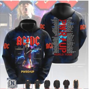 ACDC PwrUp Tour 2026 Angus Young Concert Graphic T Shirt