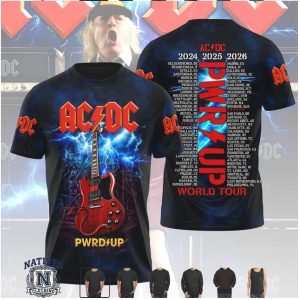 ACDC PwrUp Tour 2026 Guitar World Tour Music T Shirt