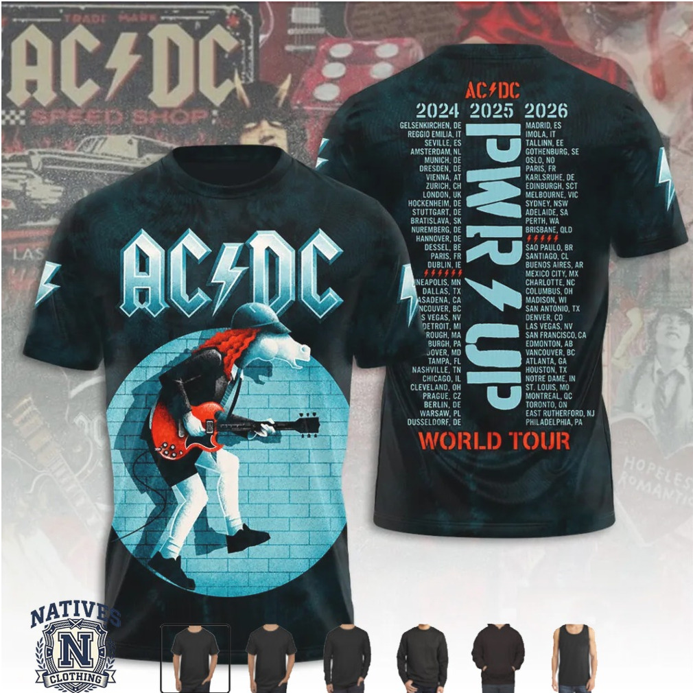 ACDC Rock Band World Tour Guitarist Concert T Shirt ACDC Rock Band World Tour Guitarist Concert T Shirt