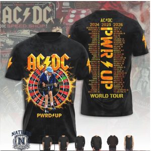 ACDC Speed Shop World Tour Music Band Roulette Wheel T Shirt