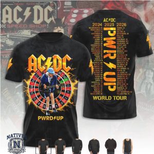 ACDC Speed Shop World Tour Music Band Roulette Wheel T Shirt
