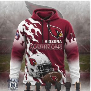 Arizona Cardinals Football Helmet Flame Design Sweater