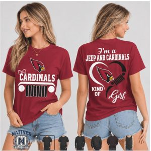 Arizona Cardinals Jeep Kind Of Girl Heart T Shirt
