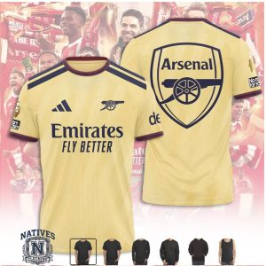 Arsenal FC Soccer Club Crest Emirates Fly Better Football Jersey