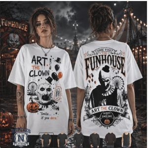 Art The Clown Funhouse Smile If You Dare Terrifier Horror Movie T Shirt