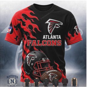 Atlanta Falcons Football Helmet Flame Graphic Hoodie