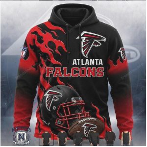 Atlanta Falcons Football Helmet Flame Graphic Hoodie