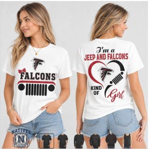 Atlanta Falcons Jeep Heartbeat Football T Shirt