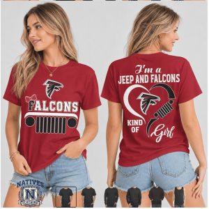 Atlanta Falcons Jeep Heartbeat Football T Shirt
