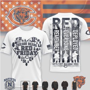 Chicago Bears Red Friday Remember Deployed Heart T Shirt