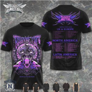 Babymetal Purple Skull Wolf World Tour Music Concert T Shirt
