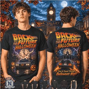 Back To The Future DeLorean Halloween Spooky Time Travel T Shirt