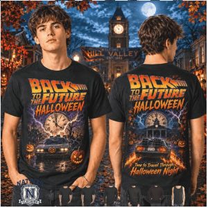Back To The Future DeLorean Halloween Spooky Time Travel T Shirt
