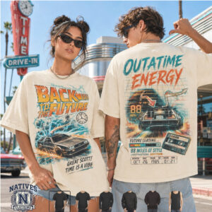 Back To The Future DeLorean Outatime Energy 80s Movie T Shirt