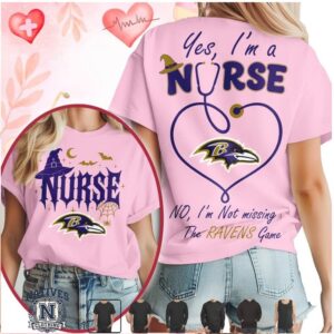 Baltimore Football Nurse Halloween Stethoscope Heart T Shirt