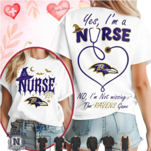 Baltimore Football Nurse Halloween Stethoscope Heart T Shirt