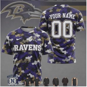 Baltimore Ravens Camouflage Custom Name Number Football Jersey