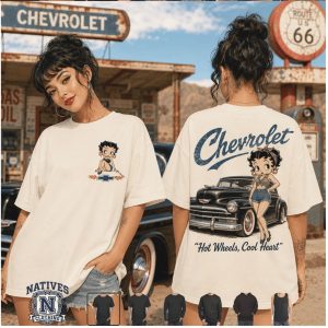 Betty Boop Chevrolet Hot Wheels Cool Heart Route 66 T Shirt