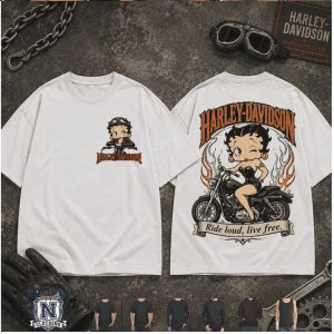 Betty Boop Harley Davidson Motorcycle Ride Loud T Shirt
