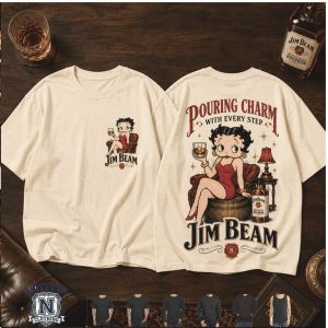 Betty Boop Jim Beam Whiskey Pouring Charm Vintage T Shirt