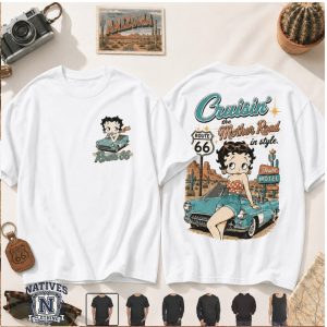 Betty Boop Route 66 Cruisin The Mother Road Vintage Style T Shirt