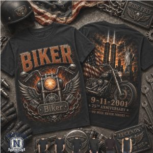 Biker 9 11 2001 25th Anniversary Memorial T Shirt Biker 9 11 2001 25th Anniversary Memorial T Shirt