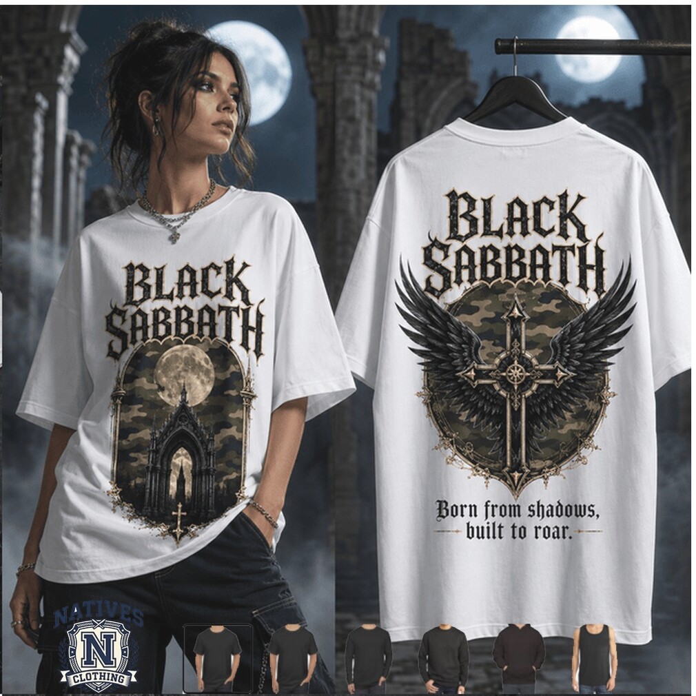 Black Sabbath Born From Shadows Built To Roar Gothic Moon Church T Shirt Black Sabbath Born From Shadows Built To Roar Gothic Moon Church T Shirt