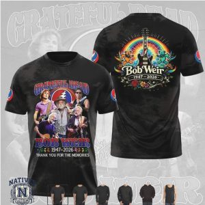 Bob Weir 1947 2026 Grateful Dead Rainbow Guitar Tribute T Shirt