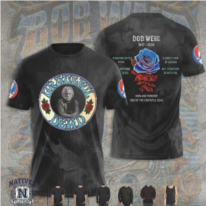 Bob Weir Grateful Dead Blue Rose Memorial Quote T Shirt