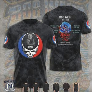 Bob Weir Grateful Dead Steal Your Face Memorial Rose T Shirt
