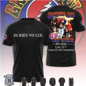 Bobby Weir Grateful Dead 1947 2026 Memorial Signature T Shirt