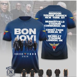 Bon Jovi Forever Tour 2026 Stadium Dates Rock Music T Shirt