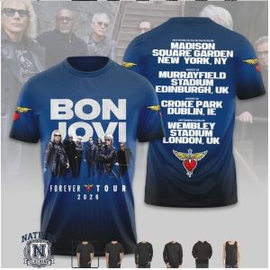 Bon Jovi Forever Tour 2026 Stadium Dates Rock Music T Shirt
